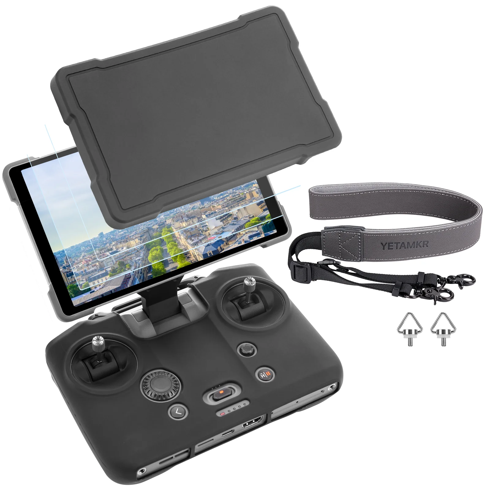 

DJI Mavic 4 RC pro 2 Silicone Case Sleeve Controller Screen Protector with Adjustable PU Neck Strap for Remote Control