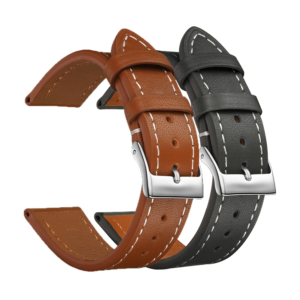 

Full-grain Leather Wrist Watch Straps 12mm 14mm 16mm Women Men 18mm 20mm Watchbands Soft Cowhide Replacement Bracelet