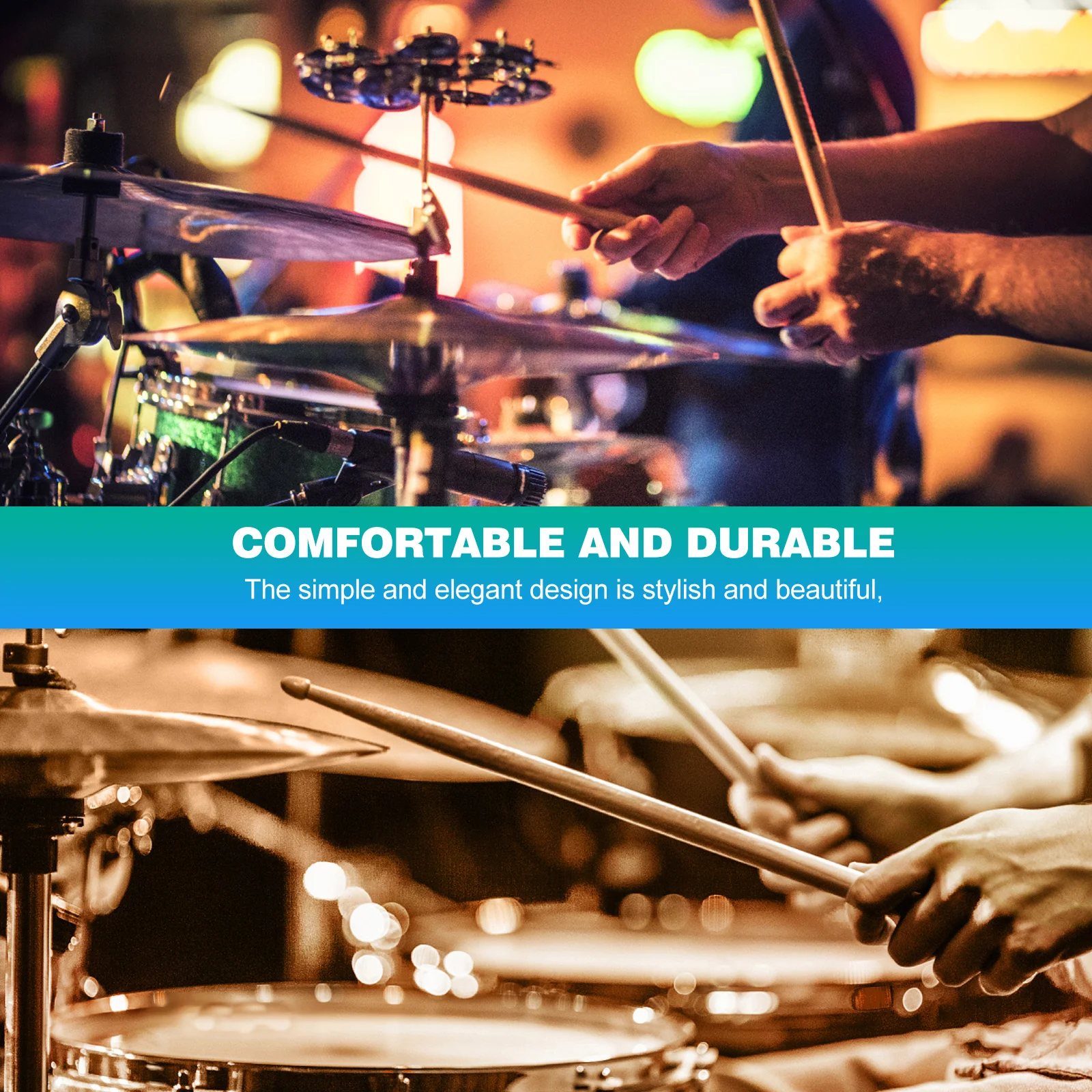 

2 Pairs Anti-slip Drum Stick Sticks Non-slip Drumsticks Maple Bulk with Grip Electronic