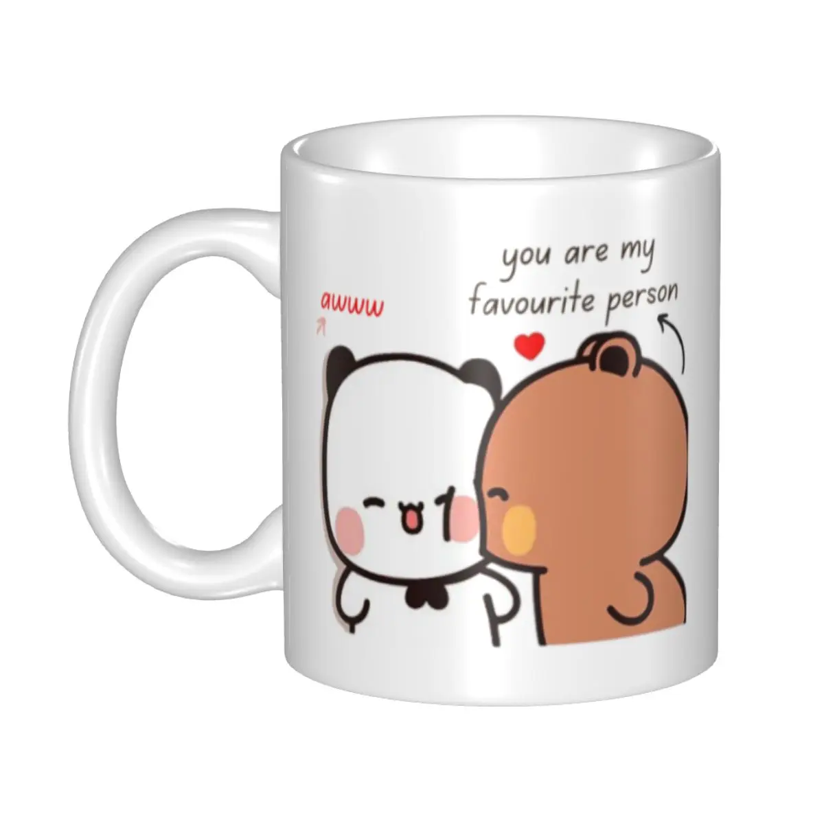 DIY You Are My Favourite Person Bubu Dudu Panda Bear Love Ceramic Mugs Personalized Peach Goma Coffee Cup Creative Gift