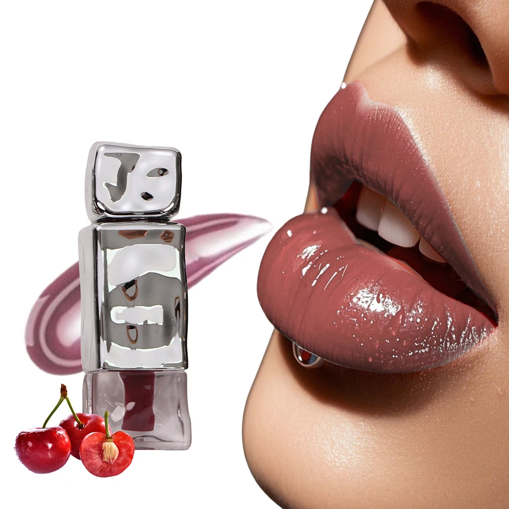Huile à lèvres teintée polypeptidique, marque privée, hydratant, Logo personnalisé, pigment antiadhésif, maquillage nourrissant, vente en gros, Tube argenté