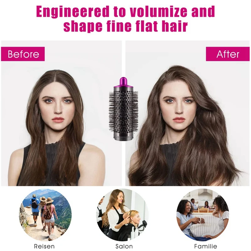 2Pcs Cylinder Comb And Adapter For Dyson Airwrap Hair Dryer Styler Accessories, Curling Hair Tool B Easy To Use