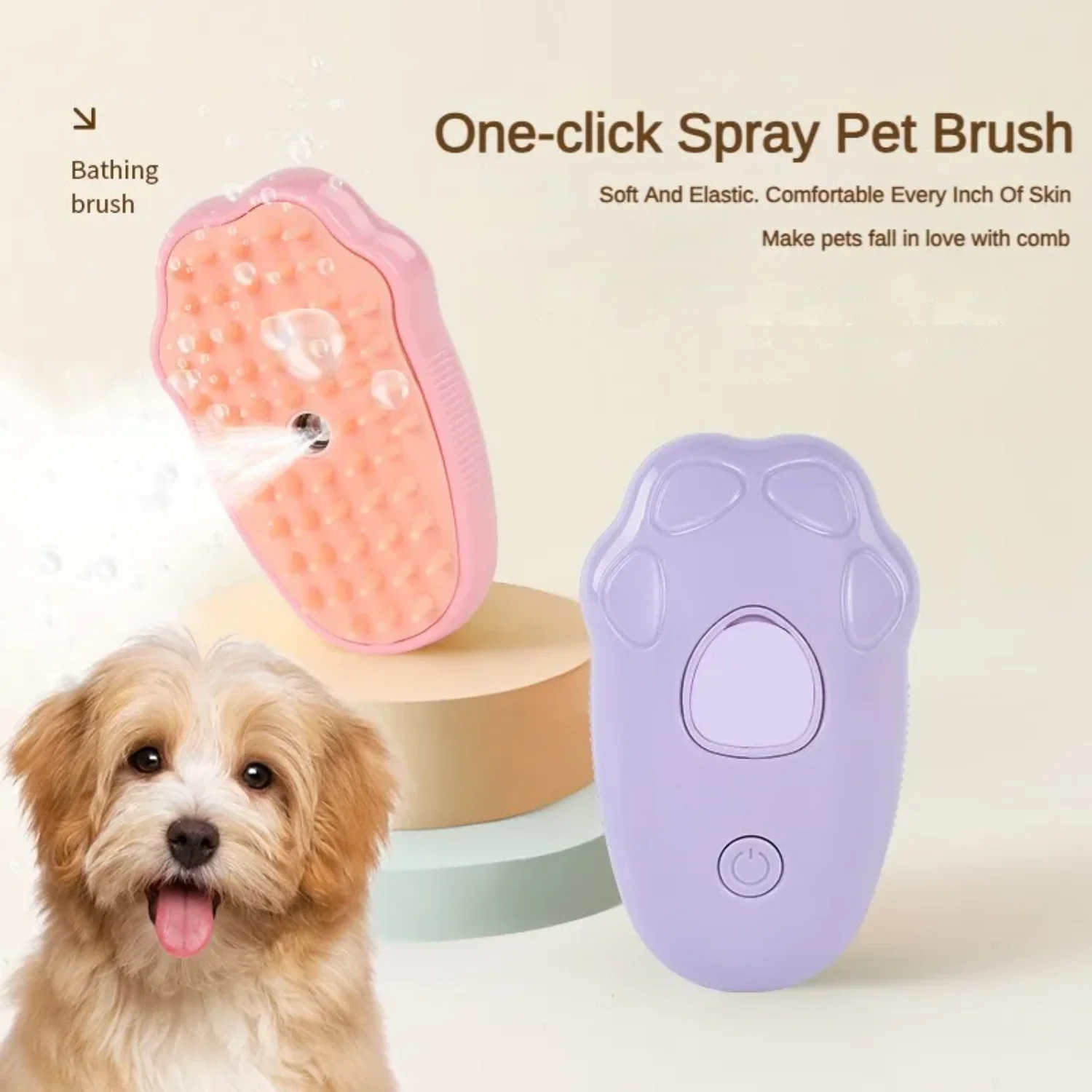 3 in 1  Cat Hair Brush One- Spray Cat Steam Brush Steam Dog Massage Brush Pet Grooming Comb Hair Removal Comb