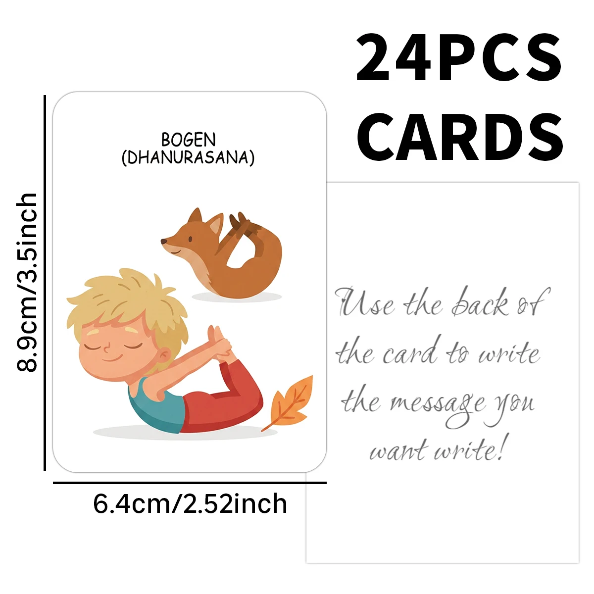 24pcs German/English Yoga Pose Cards,Playful Yoga Learning Deck,Fun Exercise Cards For Home,Class,Yoga Studio,Gift For Beginners - view 3