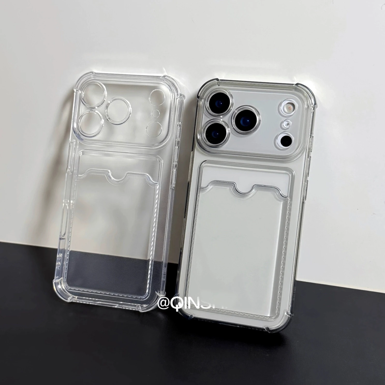 شفافة مع حافظة لهاتف آيفون 17 AIR 16 15 14 13 12 11 Pro MAX 16E MINI XR XS 7 8 Plus Y2K غطاء مقاوم للصدمات