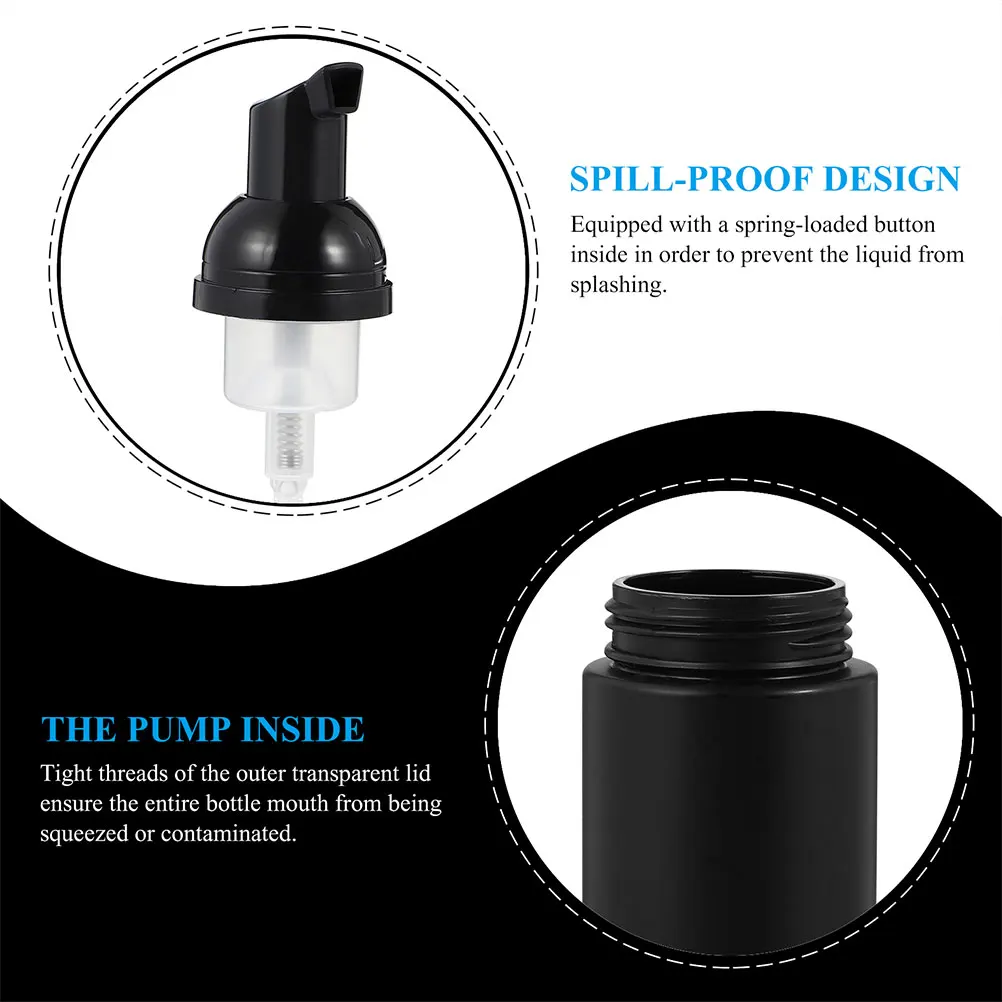 

5 PCS Foam Bottle Foaming Dispenser Empty Bottles Pump Container Sub-packing Black Travel