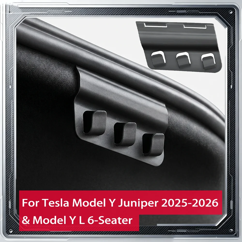 For Tesla Model Y Juniper Rear Trunk Hook Seat Button Cargo Grocery Shopping Bag Holder Umbrella Hanger Storage Accessories