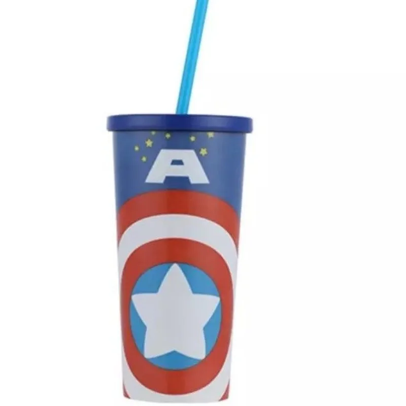 جديد أنيمي مارفل المنتقمون الكرتون كابتن أمريكا ثور الترمس طالب كوب ماء للشرب القش الصيف كوب الثلج هدية بالجملة #6
