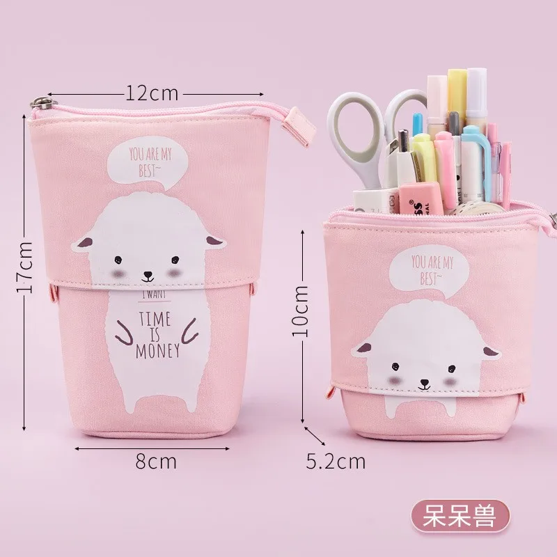 

Retractable Pencil Case Kawaii Pencil Cases Bags Big Stationery School Supplies Storage Bag Box Cute Pen Holder пенал школьный