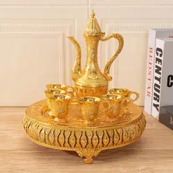 Creative European white wine glass set household wine set small wine glass metal wine pot wine dispenser high-end Russian wine p