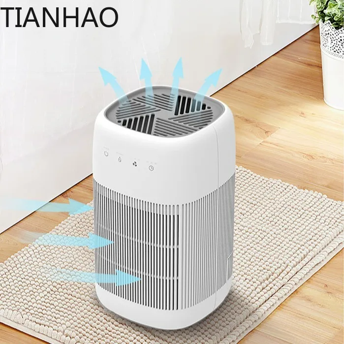 Compact Desktop Air Purifier and Dehumidifier for Home Basement Office Use Quiet Moisture Removal Air Cleaning Machine for