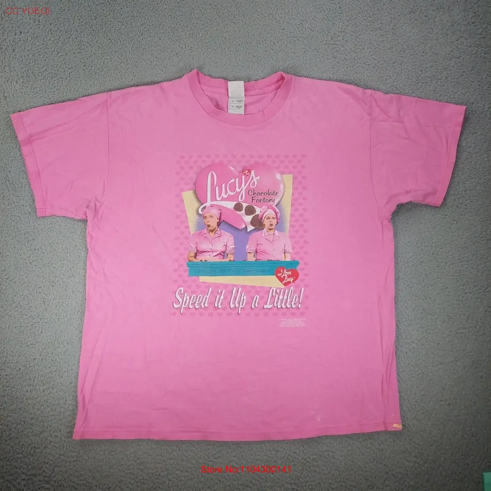 Vintage 2002 I Love Lucy Chocolate Factory Episode TV T Shirt Size XL Y2k long or short sleeves vintage Washed homme Slightly