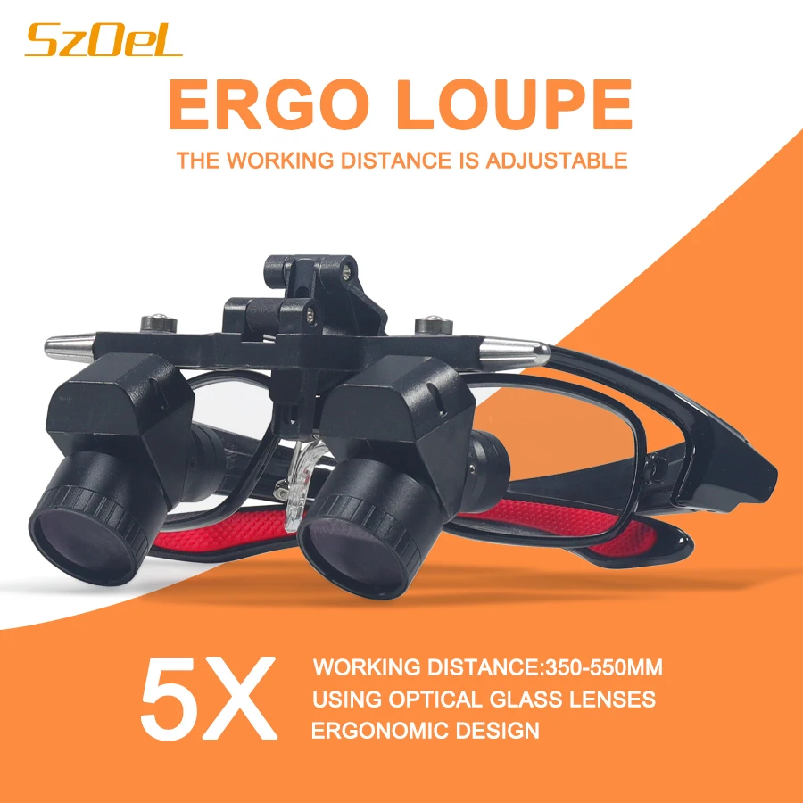 Dental Ergo Zoom Loupes, Freely Adjustable View, Precise Magnification of Details, Suitable for Various Treatment Scenarios