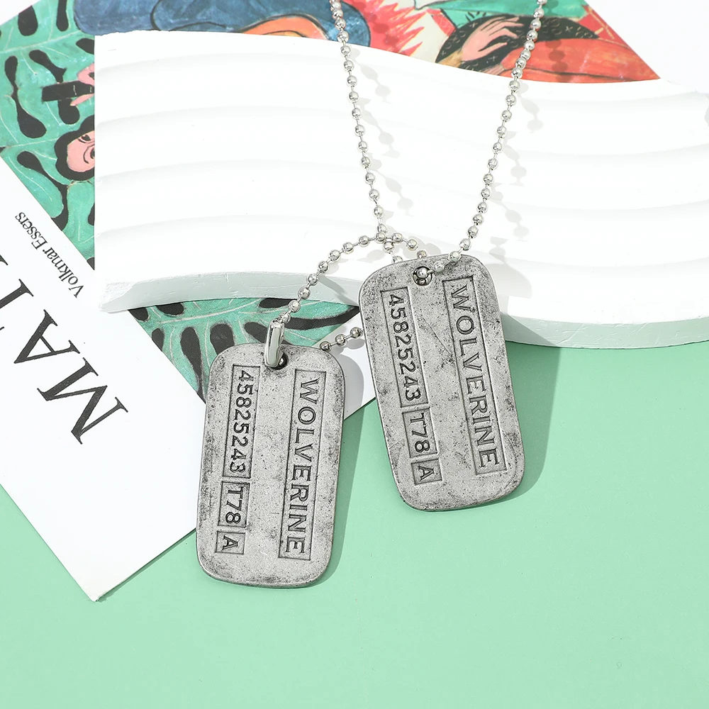X-Men Wolverine Military Card Necklace - Fashion Cool Superhero Cosplay Pendant Accessory for Movie Fans view 6
