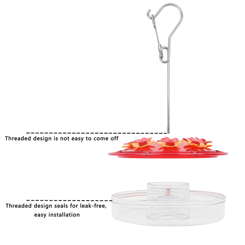

2Pcs Bird Feeder Hanging Red Hooked Bird Feeder Bird Feeder Durable Easy Install