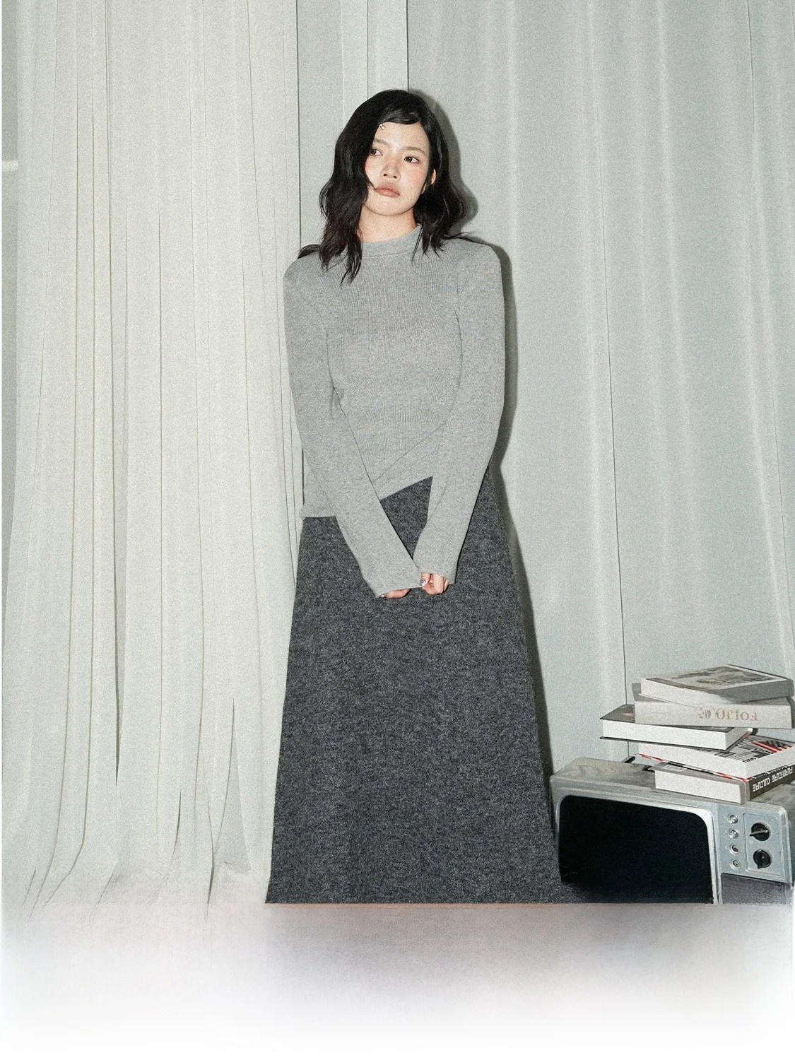 

Jinggu Jiajia Universal Knitted Long Sve Thermal f High Collar Pure Color Base irt Faionable Autumn Winter Women's ...