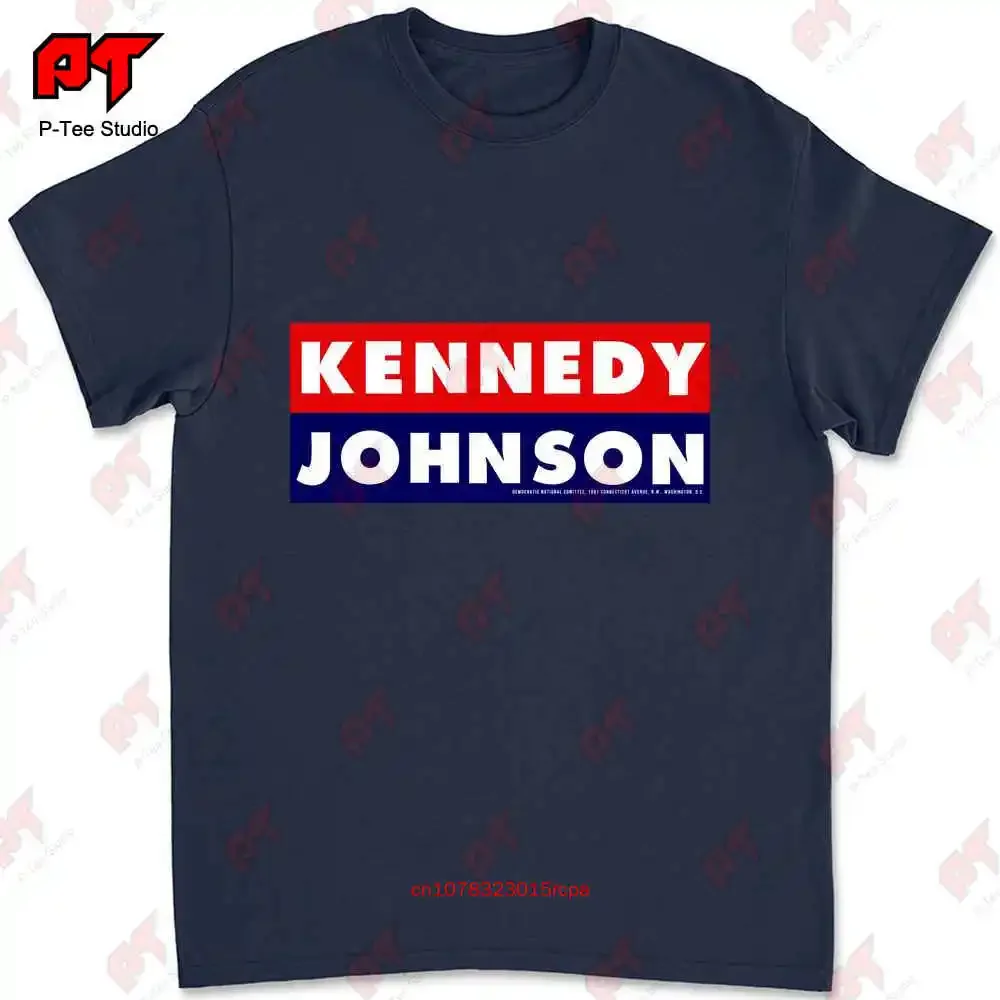 1960 Kennedy Johnson Campaign Democrat Jfk Lbj T-shirt J2FR