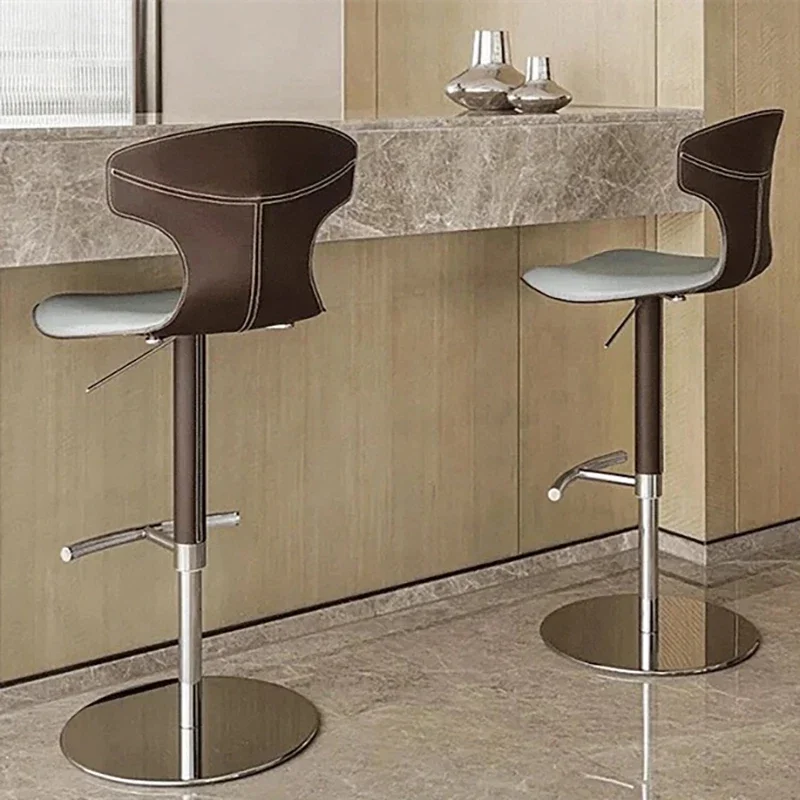 

Simplicity Adjust Bar Chair Light Luxury Stainless Steel Modern Bar Chair Rotate Sillas Para Comedor Commercial Furniture WZ50BC