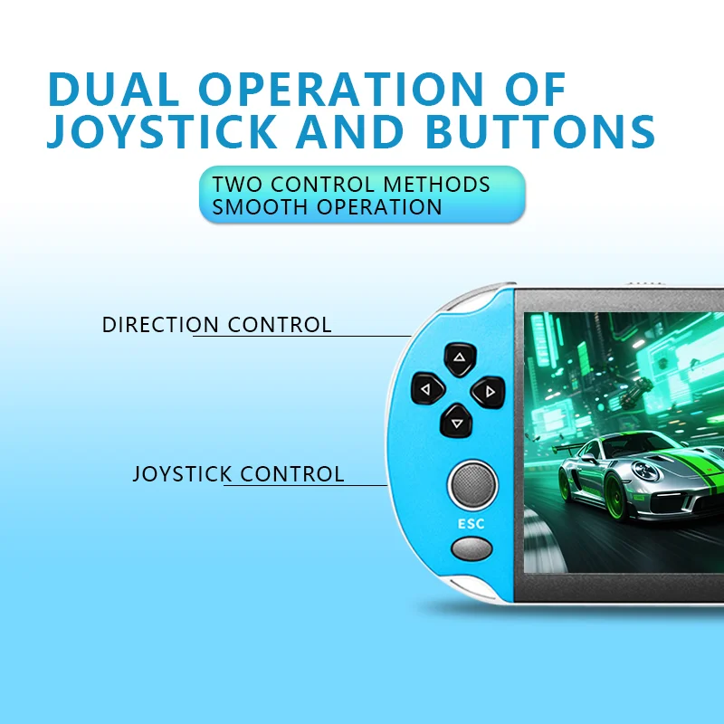 X7/X7PLUS وحدة تحكم ألعاب محمولة 4.3/5.1 بوصة شاشة محمولة عالية الوضوح مع فيديو واضح مدمج في العديد من ألعاب الأركيد الرجعية