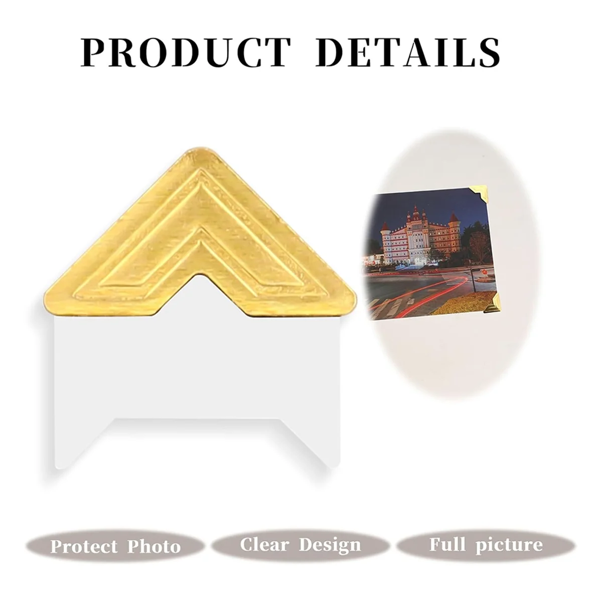 240 Pieces Photo Corners for Scrapbooking, Gold Photo Corner Stickers, Self-Adhesive Photo Mounting Corners,Gold