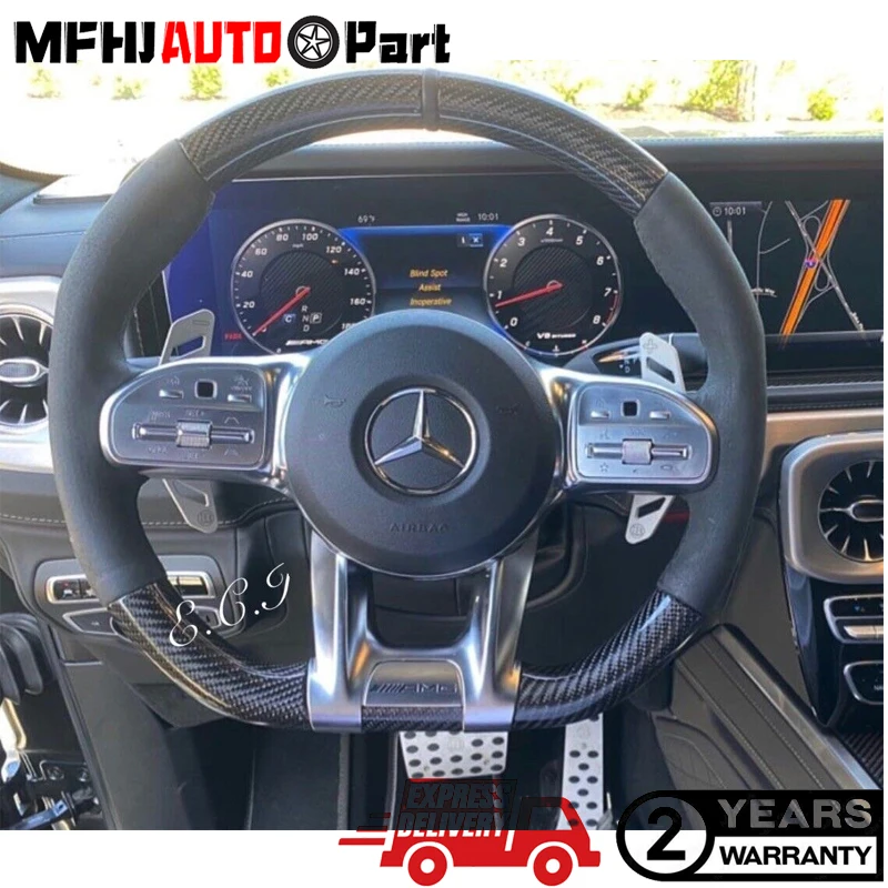 OEM For 2019~2022 MERCEDES AMG G63 C63 E63 GT S63 CLS63 GLE CARBON FIBER STEERING WHEEL 