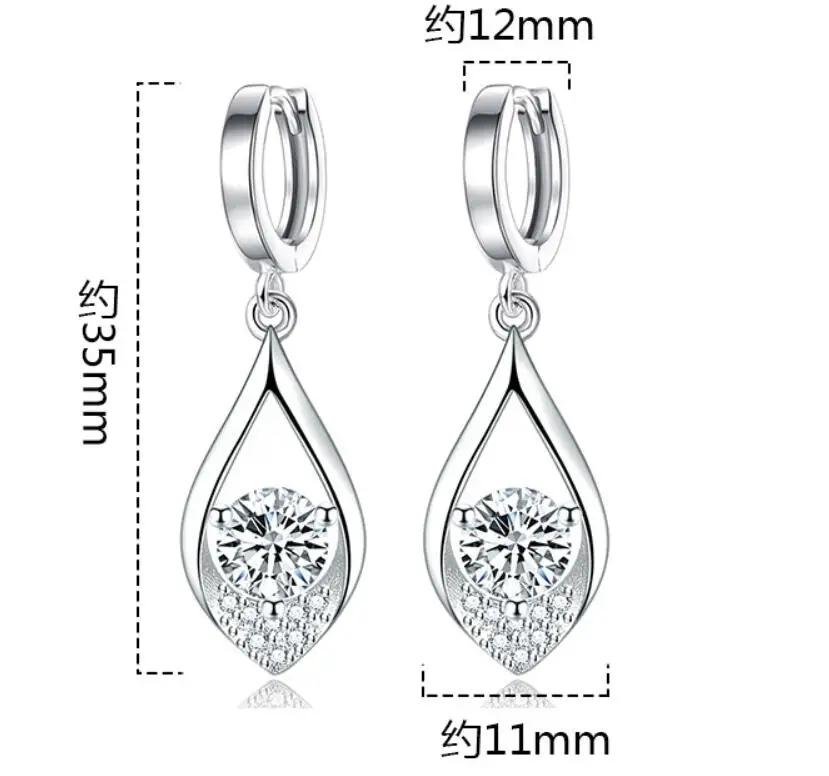 Round Genuine Natural Blue Topaz 925 Sterling Silver Waterdrop Dangle Drop Earring for Women Statement Gemstone Fine Jewelry