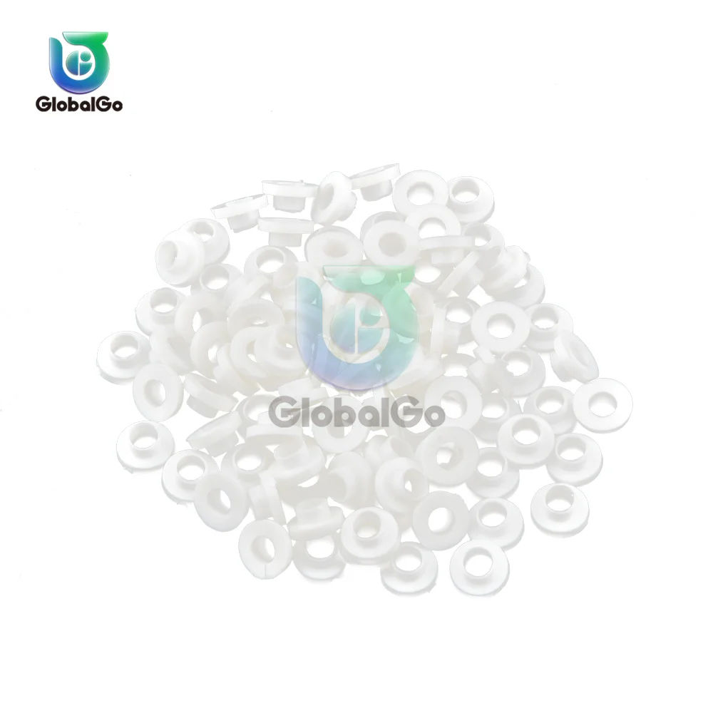 100Pcs TO-220 Transistor Plastic Insulation Washer Particles + 100Pcs TO-220 Isolated Silicone Pad Sheet Strip