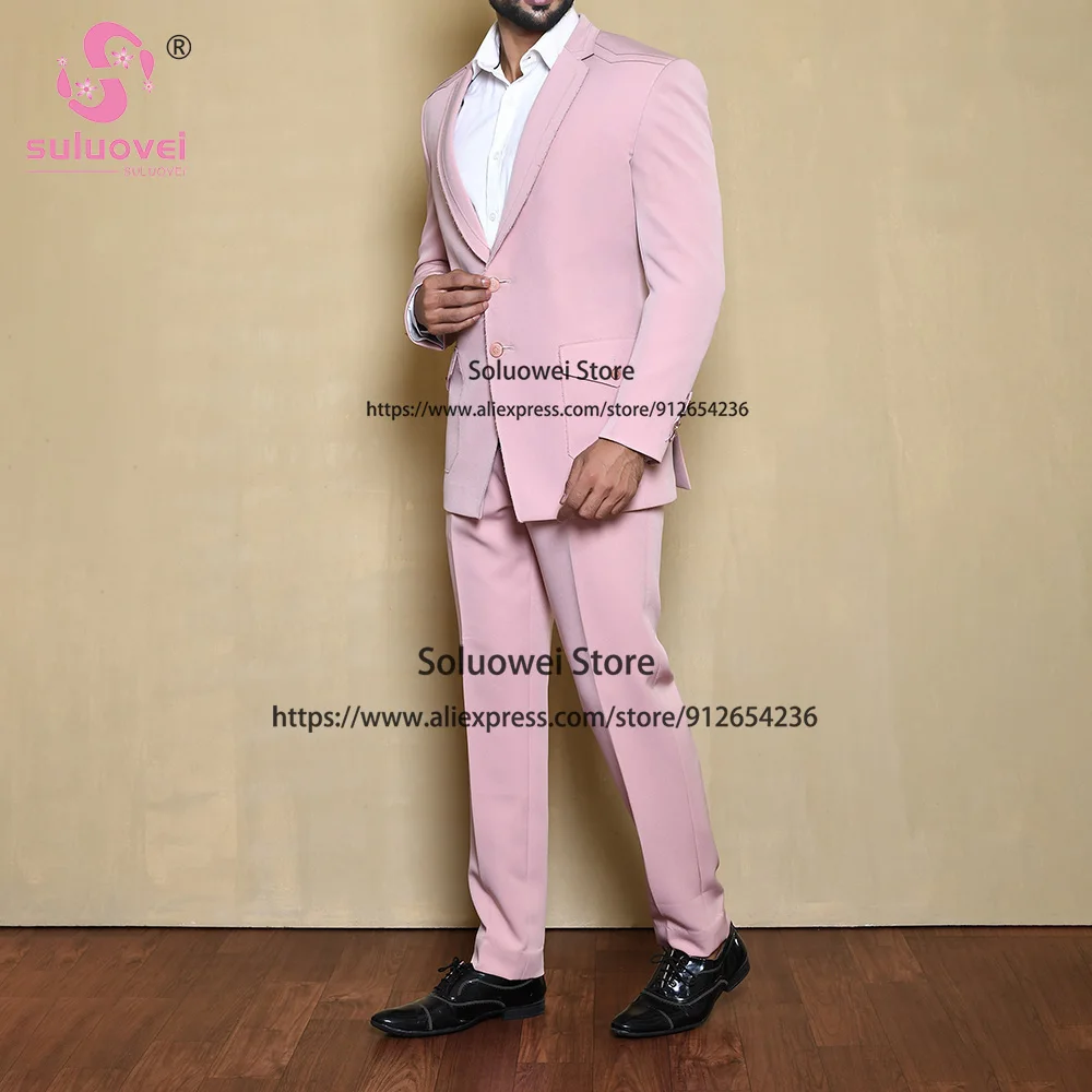 Ternos de alta qualidade para homens, slim fit, moda 2 peças, jaqueta, calças, conjunto formal, noivo, festa de casamento, banquete, smoking, novia