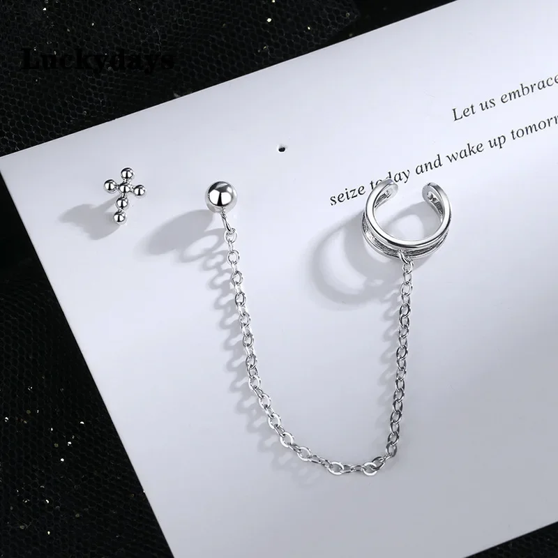 Xingyunday Hot Ear Cuff Clip Chain Tassel Clip on Earring Cross Earrings For Women Korea  Jewelry Femme New Earcuff