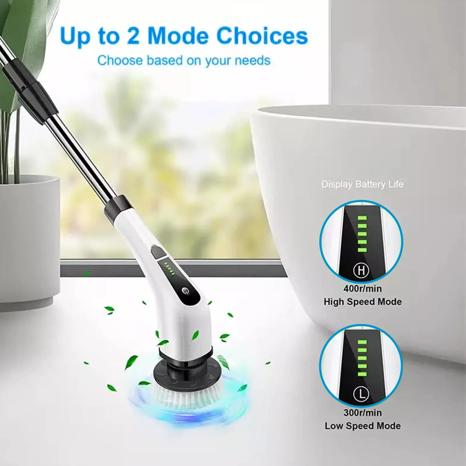 Brosse de nettoyage électrique sans fil 7 en 1, pour la cuisine, la salle de bain, les toilettes, le nettoyeur de vitres rotatif étanche, multi-nettoyage