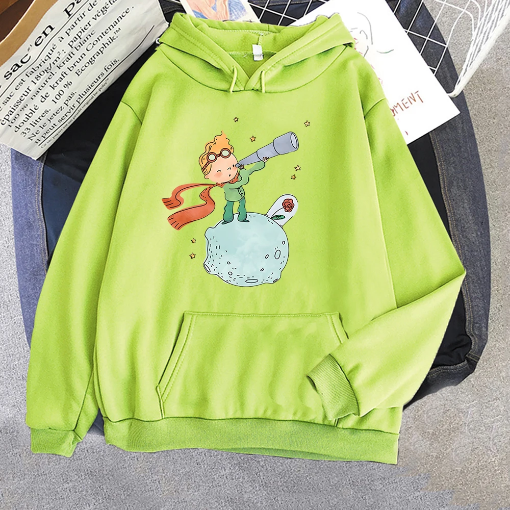 Little Prince Printing Hoodie Women Sweatshirts Manga Cartoon Graphic Hoody Kawaii Clothes for Girls Plus Size Spring Tracksuits