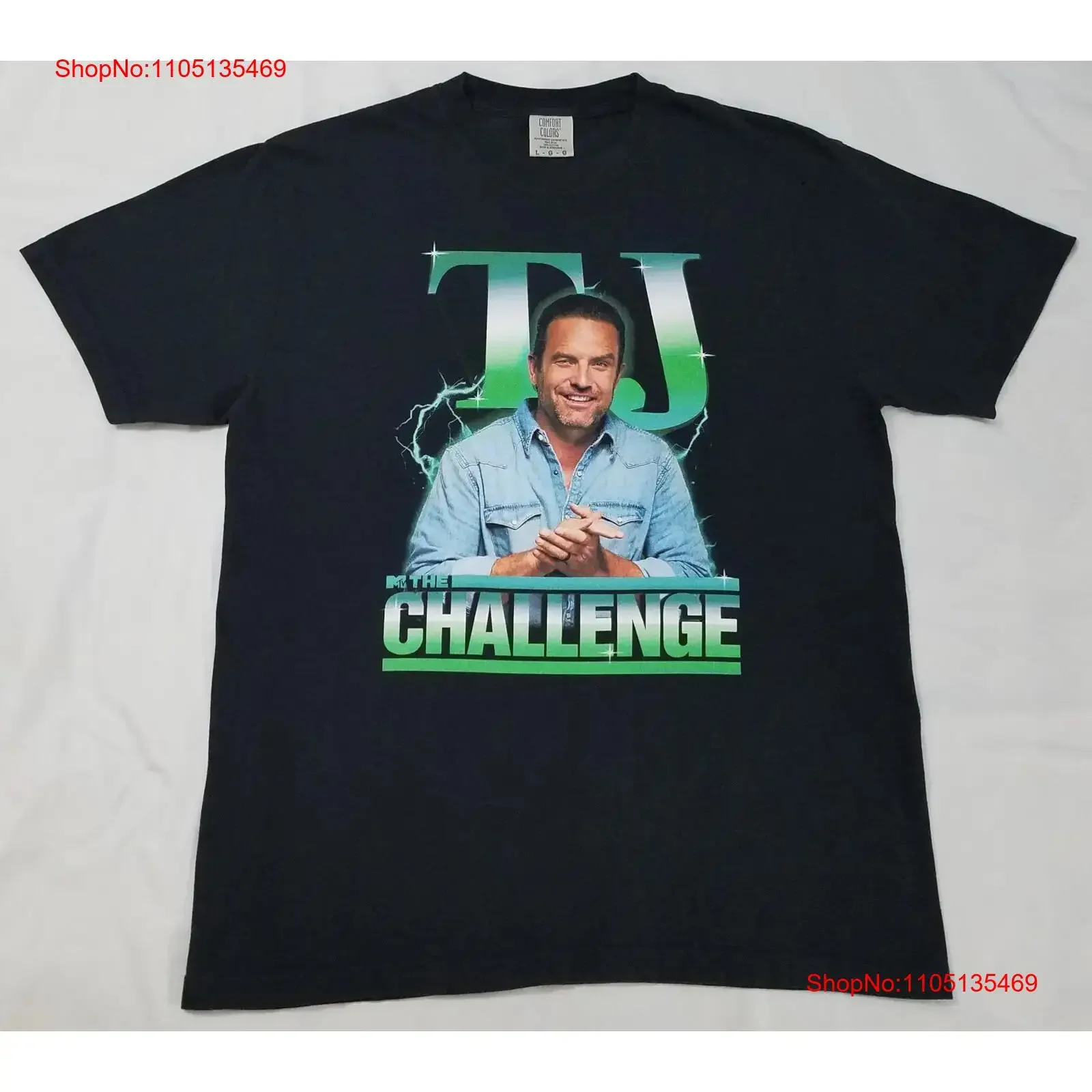 قميص MTV The Challenge TV Show مقاس كبير T J Lavin TJ bmx سلسلة الواقع عتيقة مغسولة وناعمة ومتمددة ومتعددة الاستخدامات للجنسين #1