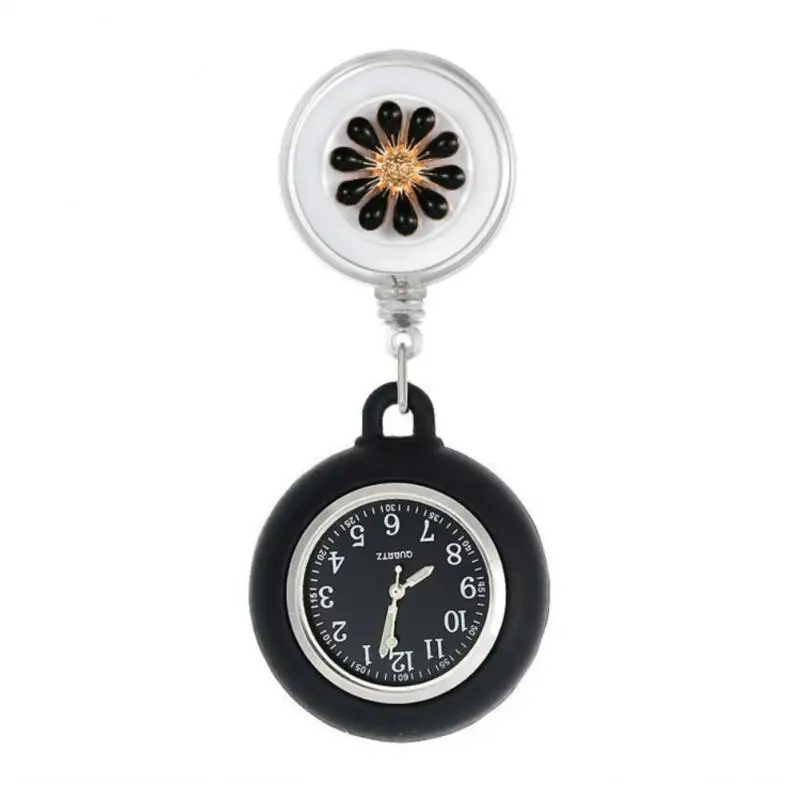 New Retractable Flower Nurse Watch Cartoon Fashion Women Men Gift Quartz Watches Hospital Accessories Hang Nurse Pocket Watch