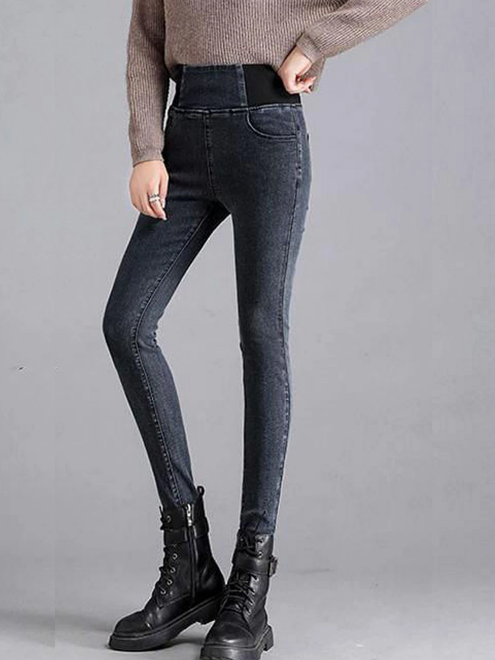 Women High Waist Stretch Jeans Skinny  Denim Trousers Fashion Casual Pencil Pants Stretchy Ankle Jeans Legging