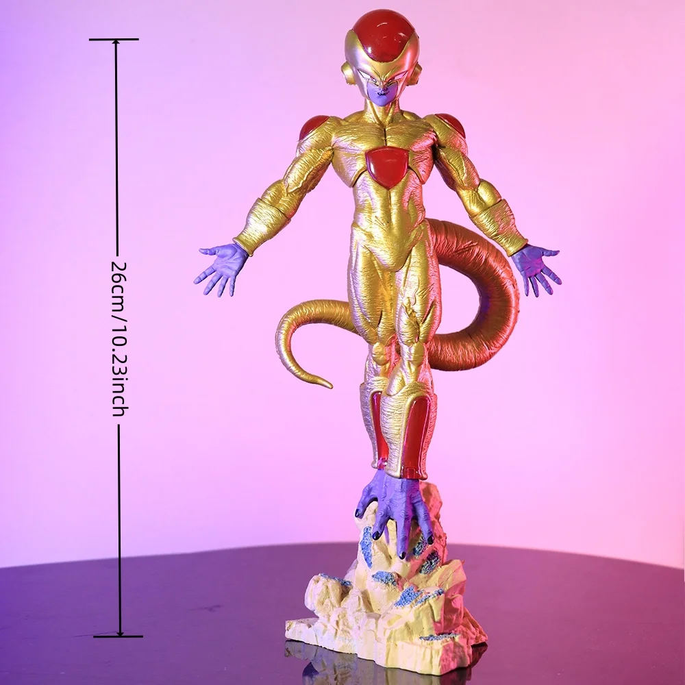 Dragon Ball Anime Figures 26cm New Super Frieza Figure Golden Frieza Friesa Figurine Statue Collectible Pvc Model Doll Toys Gif