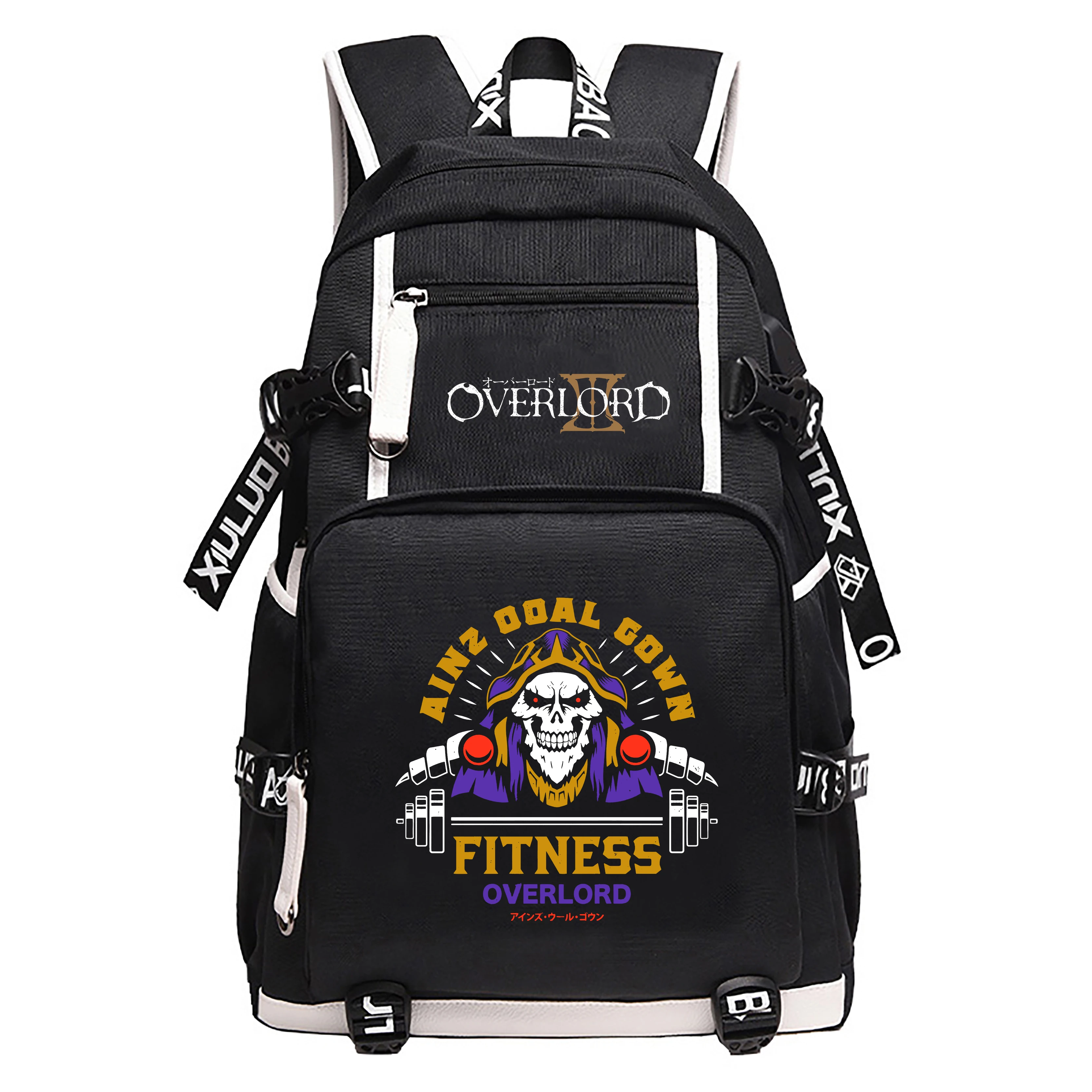 Overlord Oxford School Bags Unisex Bookbag USB Charging Laptop Backpack Men Anime Travel Bagpack Women Cartoon Shoulder Daypack