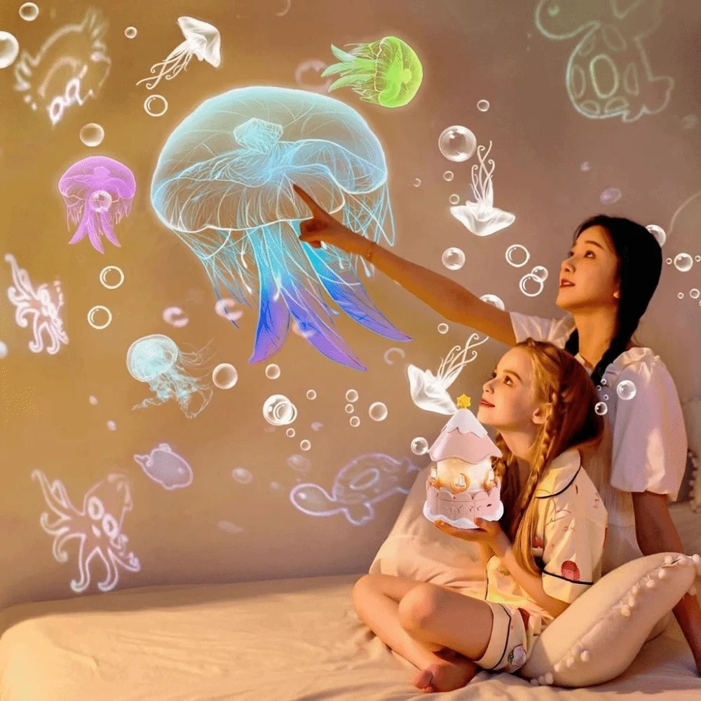 Rotating Star Projection Night Light Soft Lighting Star Patterns Musical Projector Toy Gentle Melodies Easy-To-Operate