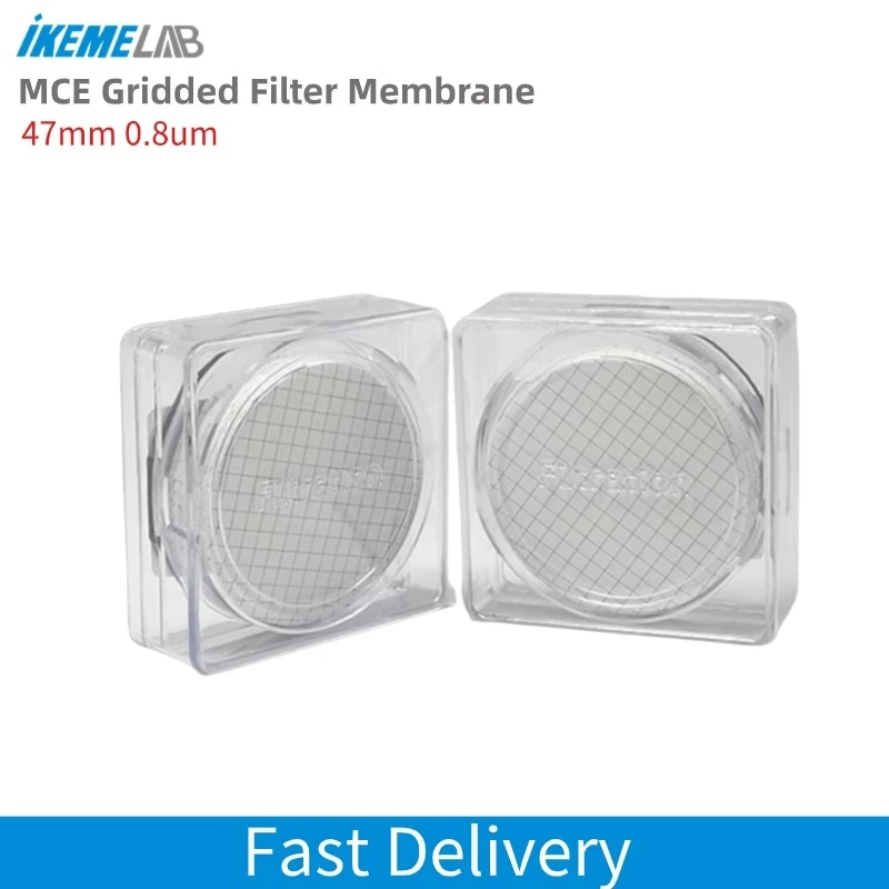 IKEME Filter Membrane  47mm 0.8um MCE Gridded Membrane Lab Water Microfiltration 50pcs/box