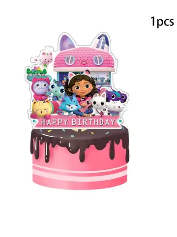 25pcs Gabby's Dollhouse Cake Topper、Cupcake Toppers, Gabby's Dollhouse Birthday Decorations，Gabby's Dollhouse Theme Party Suppli
