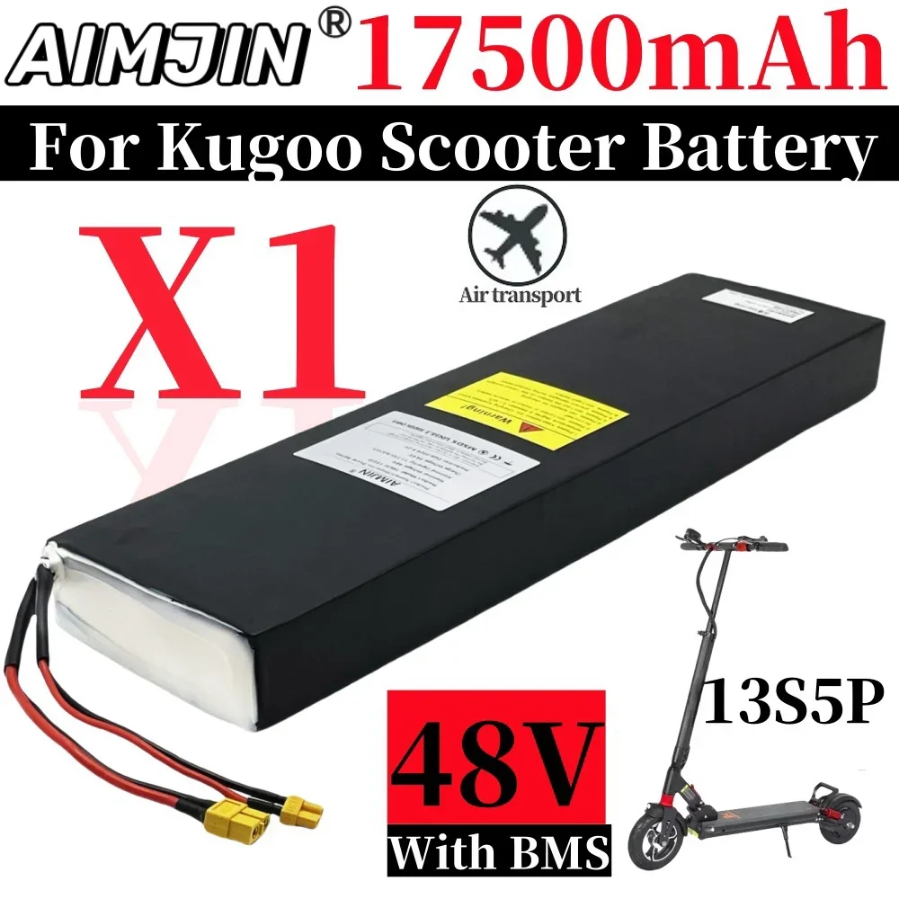 For KUGOO X1/X1Plus 13s5p 48V 17.5Ah/17500mAh Electric Scooter lithium Battery Rechargeable Battery pack with BMS