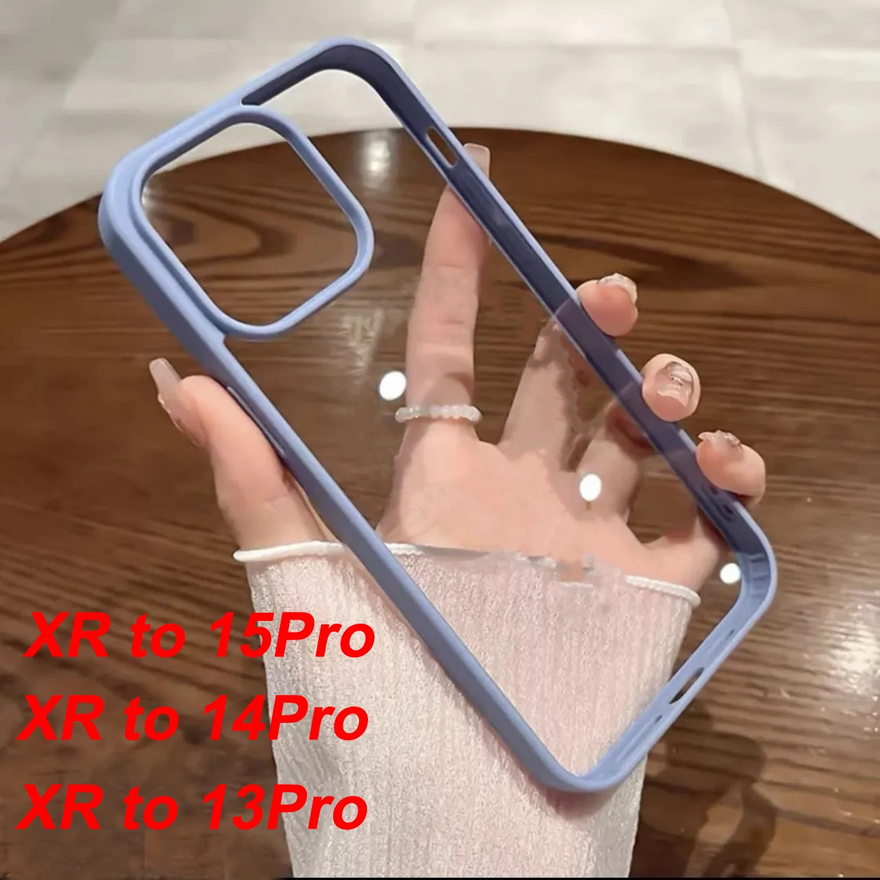 Special Made Hard Phone Case For iPhone XR turned to 15Pro Transparent Case for XR Modified to 13pro Protect Back Cover