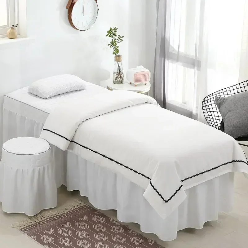 5pcs  Bedspreads Mattress Pad Bedsheets Nordic Bedding Adjustable Massage Tables Spa Beauty Salon Cover Quilted Skirts King Size