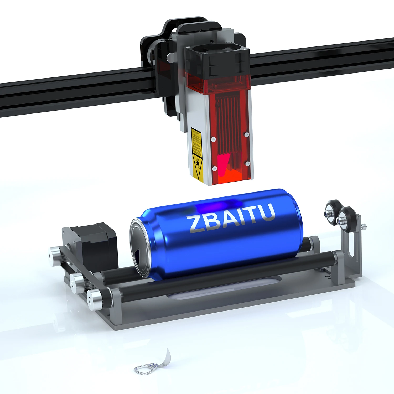 ZBAITU-liga de alumínio girando a tabela do eixo, apropriado para a máquina do gravador do laser, usado para gravar objetos do material do cilindro,