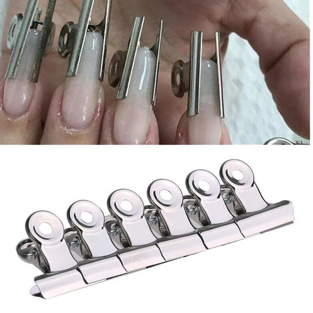 

12pcs Extension Clips Metal Manicure Fixing Clip For Nail Art Tools Nail Tip Clamps Mold Extension Clamps