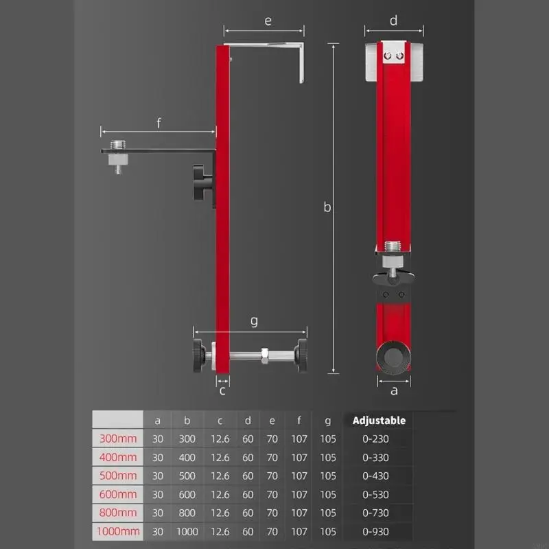 X90F Giá đỡ mức Nhôm Bộ điều hợp mức tường có thể điều chỉnh