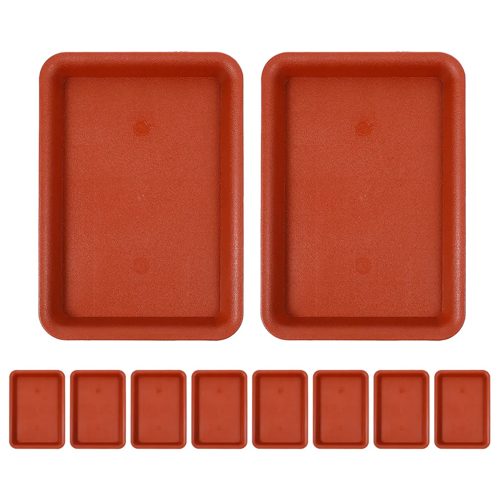 

Набор из 10 пластиковых прямоугольных поддонов для цветочных горшков, для сбора воды и дренажа, для использования в помещении и на улице