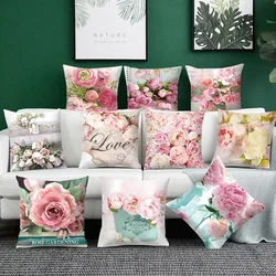 Flower Pattern Decorative Sofa Cushion Cover Pillow Pillowcase Throw Pillows Home Decor Pillowcove Pink 40x40cm 50x50 45x45