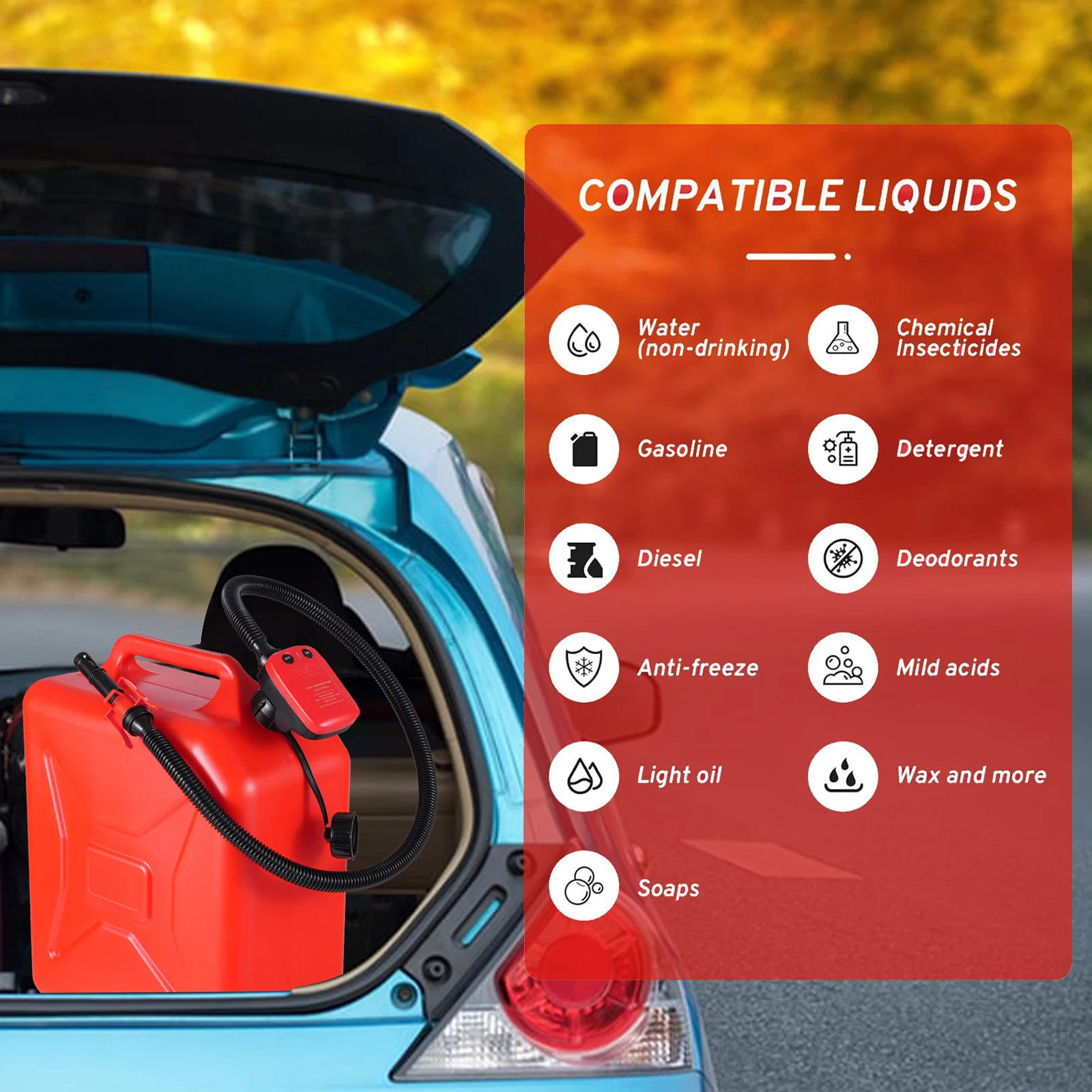 Portable Oil Output Extractor Manual Gasoline Oil Absorber Hand Transfer Fuel Pump Petrol Diesel Pump Fuel Pump with Long Hose