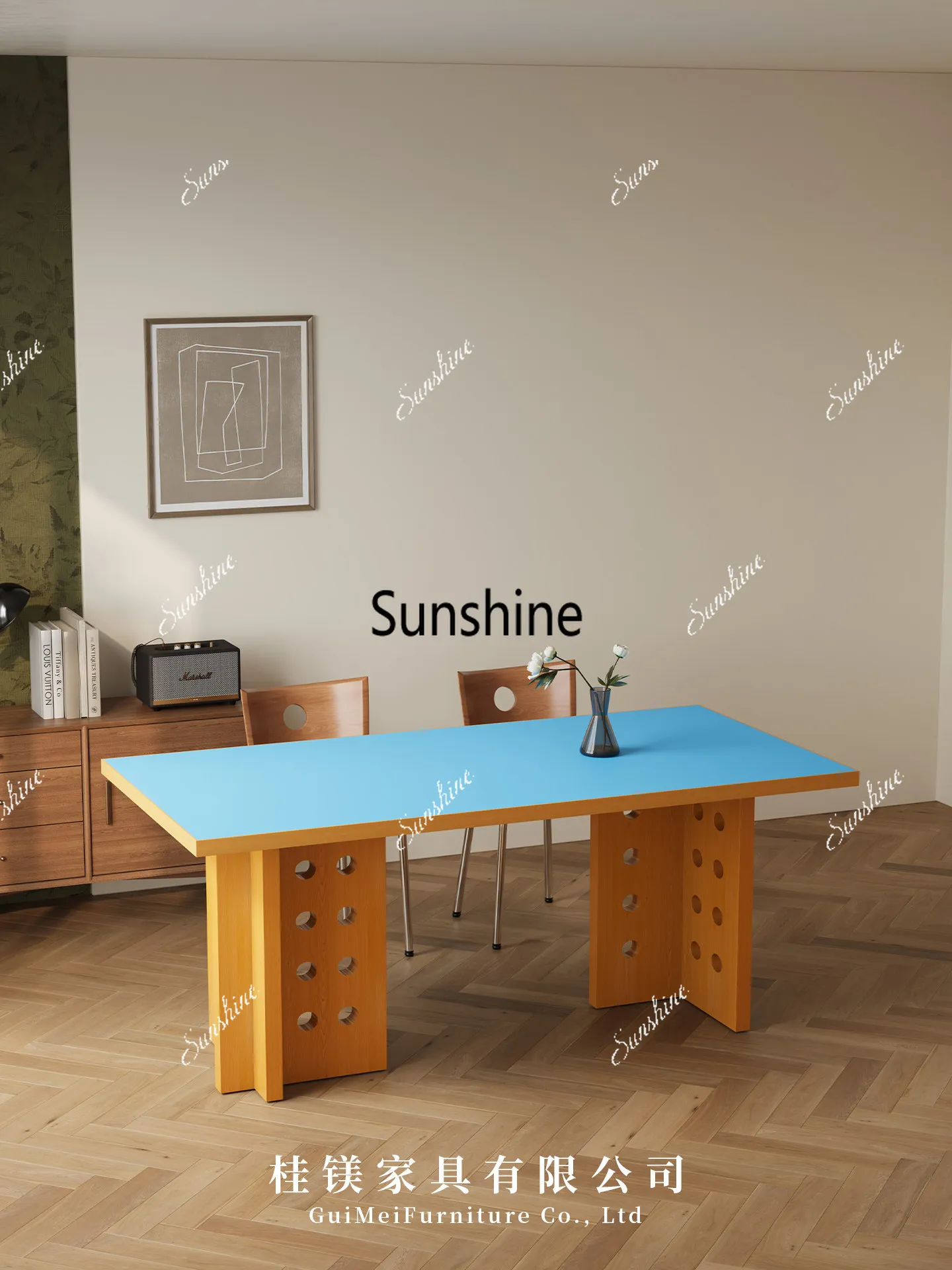 French medieval, cross slate dining table Nordic, computer, work table rectangular