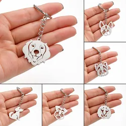 Shuangshuo Stainless Steel Golden Retriever Dog Key Chains Keychains Bag Charms Keyring Decoration for Women Best Gift